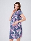 Женское платье для беременных 8.105 графитовый/листья